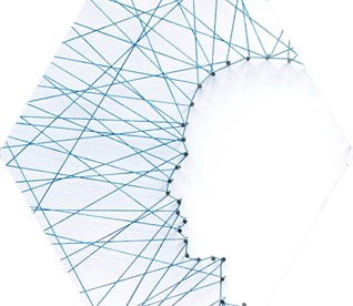 photo - a silhouette of a human face in profile formed with pins and string