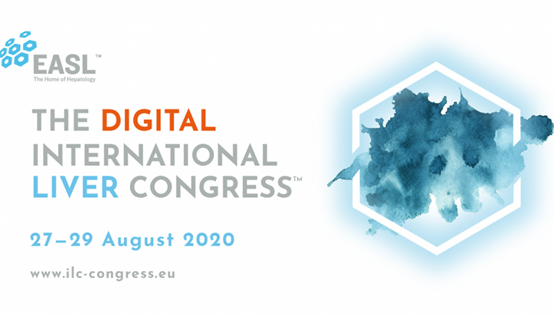graphic - digital flyer for EASL - The Digital International Liver Congress 27 - 29 August 2020 www.ilc.congress.eu