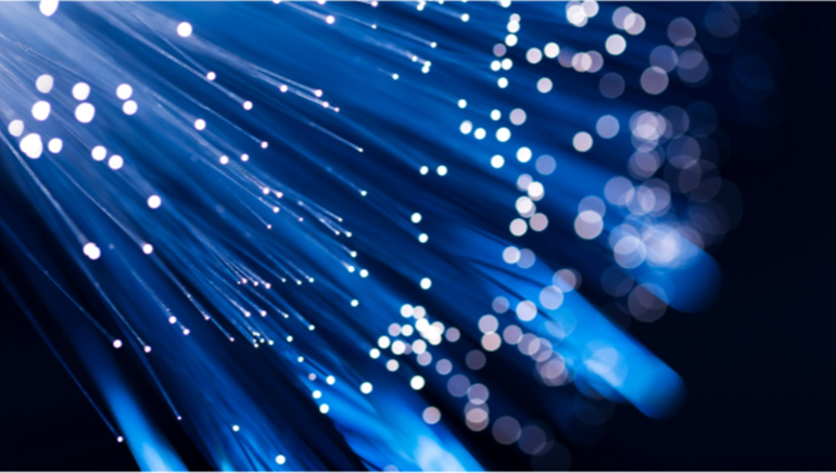 photo - glowing fibre optic filaments