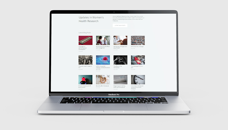 photo - a laptop with the Women's Health Blog web page on its screen