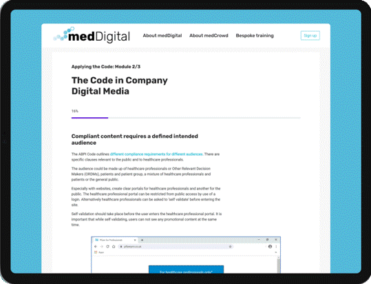 GIF showing train.meddigital.com pages