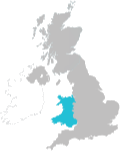 icon - a map of the UK and Northern Ireland, with Wales highlighted